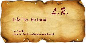 Lóth Roland névjegykártya